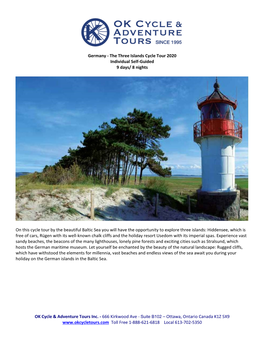 Germany - the Three Islands Cycle Tour 2020 Individual Self-Guided 9 Days/ 8 Nights