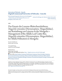 <I>Megachile Rotundata</I>