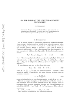 On the Tails of the Limiting Quicksort Distribution 3