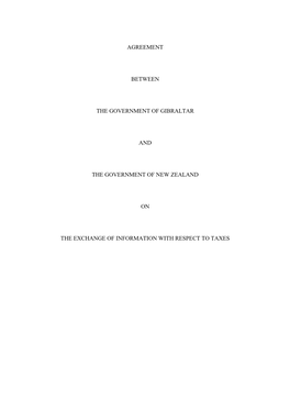 Agreement Between the Government of Gibraltar