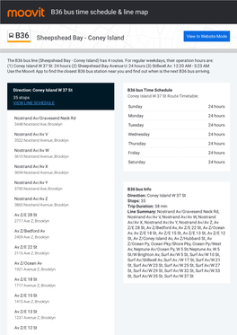 B36 Bus Time Schedule & Line Route