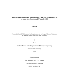 Analysis of Energy Losses of Microbial Fuel Cells (Mfcs) and Design of an Innovative Constructed Wetlands-MFC