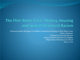 Flint Water Crisis: History, Housing and Structural Racism