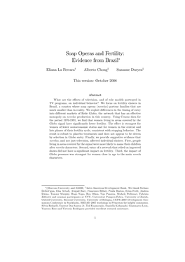 Soap Operas and Fertility: Evidence from Brazil