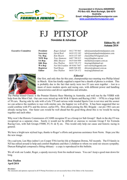 FJ PITSTOP Newsletter & Advertiser Edition No