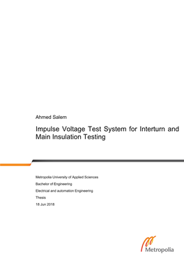 Impulse Voltage Test System for Interturn and Main Insulation Testing