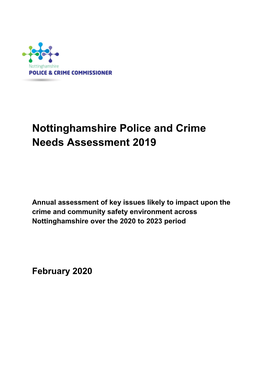 Nottinghamshire Police and Crime Needs Assessment 2019