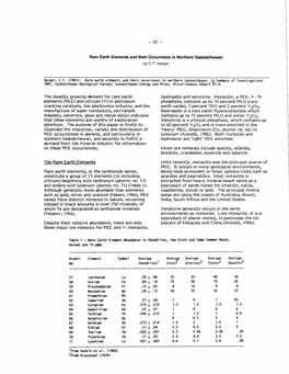 By C.T. Harper the Steadily Growing Demand for Rare Earth Elements