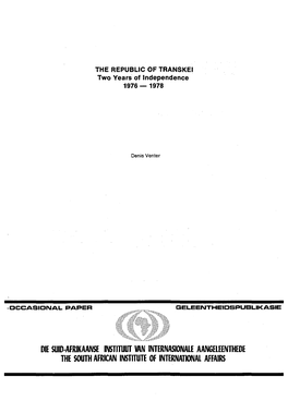 Die Suid-Afrikaanse Instituut Van Internasionale Aangeleenthede the South African Institute of International Affairs