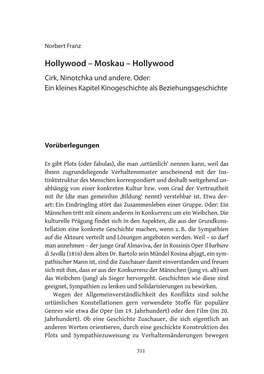 Moskau – Hollywood : Cirk, Ninotchka Und Andere. Oder