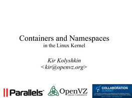 Containers and Namespaces in the Linux Kernel