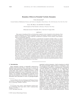 Boundary Effects in Potential Vorticity Dynamics
