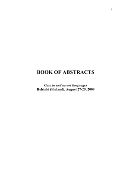 Book of Abstracts