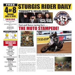 Sturgis Rider Daily 4 of 8 Tonight’S Headliner: Tuesday Aug