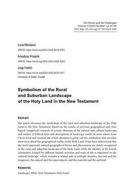 Symbolism of the Rural and Suburban Landscape of the Holy Land in the New Testament