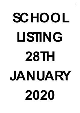 School Listing 28Th January 2020