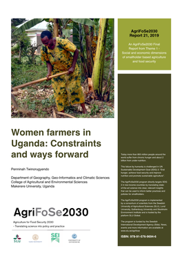 Women Farmers in Uganda: Constraints