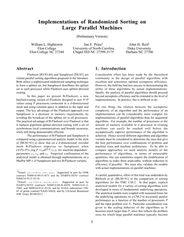 Implementations of Randomized Sorting on Large Parallel Machines