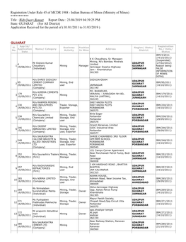 Registration Under Rule 45 of MCDR 1988