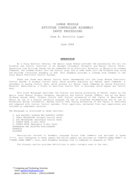 Lunar Module Attitude Controller Assembly Input Processing