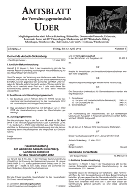 Amtsblatt Uder