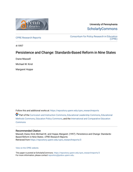 Standards-Based Reform in Nine States