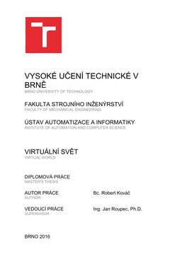 Vysoké Učení Techn Brně Ysoké Učení Technické V Chnické V