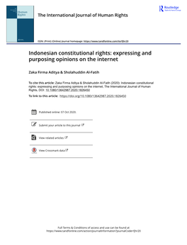 Indonesian Constitutional Rights: Expressing and Purposing Opinions on the Internet