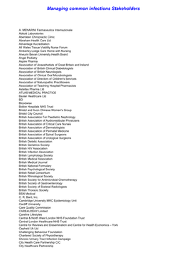 Managing Common Infections Stakeholders