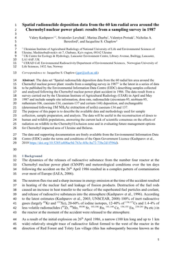 Spatial Radionuclide Deposition Data from the 60 Km Radial Area