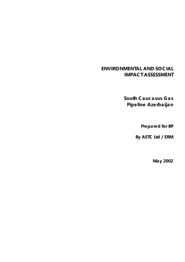 Environmental and Social Impact Assessment South Caucasus Gas Pipeline Azerbaijan