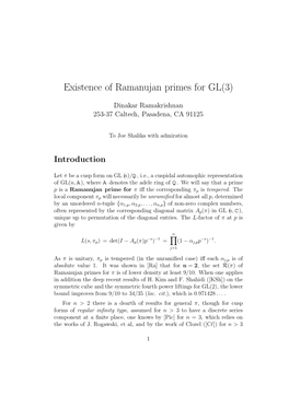 Existence of Ramanujan Primes for GL(3)