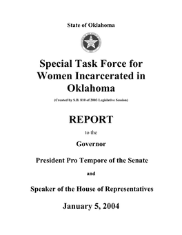 Special Task Force for Women Incarcerated in Oklahoma