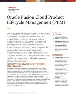 Oracle Fusion Cloud Product Lifecycle Management (PLM)