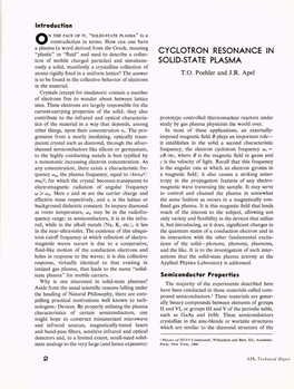 Cyclotron Resonance in Solid-State Plasma