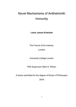 Novel Mechanisms of Antihelminth Immunity