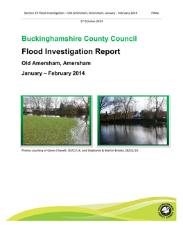 Flood Investigation Report Old Amersham, Amersham January – February 2014