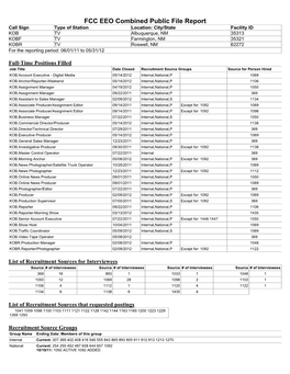 FCC EEO Combined Public File Report