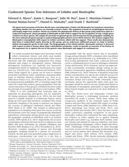 Coalescent Species Tree Inference of Coluber and Masticophis