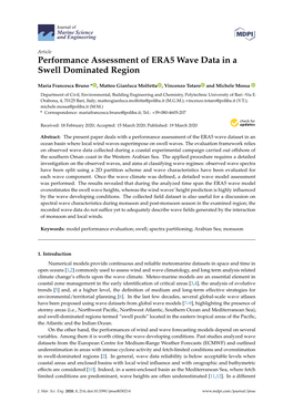 Performance Assessment of ERA5 Wave Data in a Swell Dominated Region