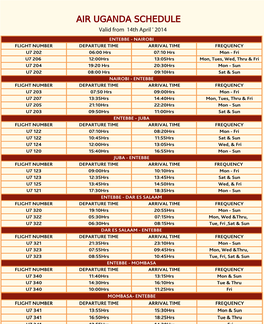 Air Uganda-Flight-Schedule-Valid-From