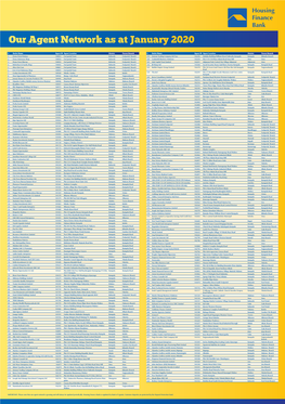 Our Agent Network As at January 2020