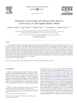 Prediction of Non-Coding and Antisense RNA Genes In