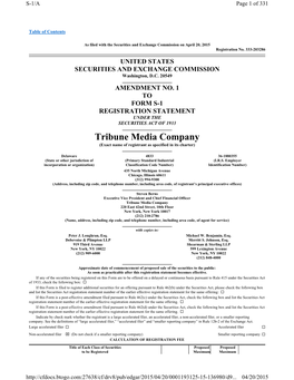 Tribune Media Company (Exact Name of Registrant As Specified in Its Charter)