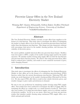 Piecewise Linear Offers in the New Zealand Electricity Market