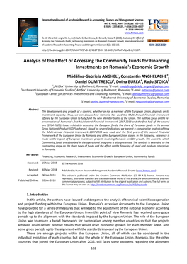 Analysis of the Effect of Accessing the Community Funds for Financing