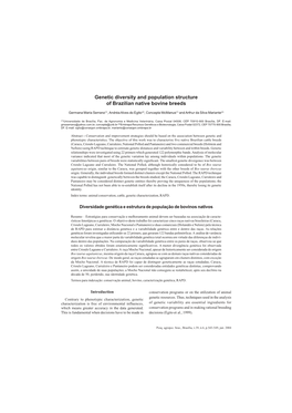 Genetic Diversity and Population Structure of Brazilian Native Bovine Breeds