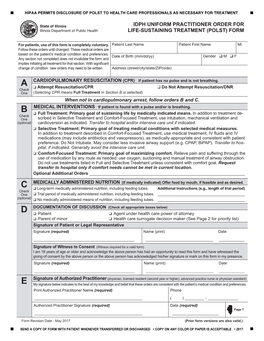 Practitioner Orders for Life-Sustaining Treatment (POLST) Form Is Always Voluntary