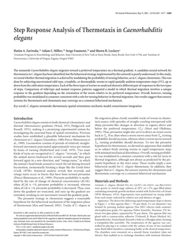 Step Response Analysis of Thermotaxis Incaenorhabditis