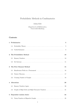 Probabilistic Methods in Combinatorics